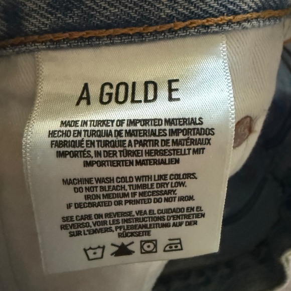 REVOLVE | AGOLDE Parker Distressed Denim Cutoff Shorts | Approx. Size 24 | Blue - Picture 9 of 9